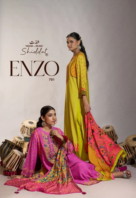Enzo 701 By Shiddat Viscose Muslin Dress Material